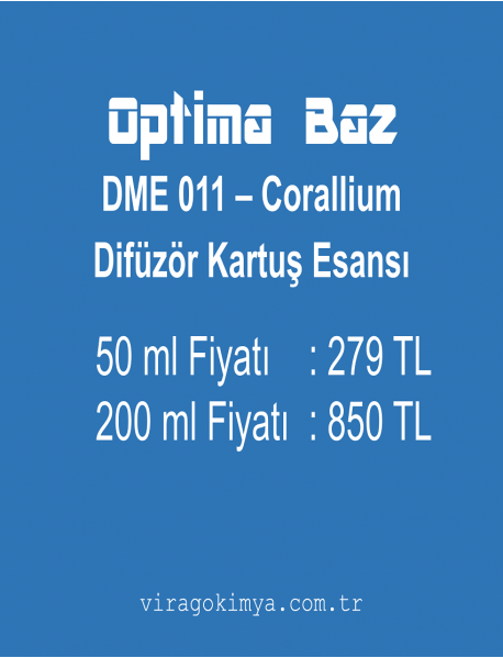 Optima Baz DME 011 - Corallium Difüzör Kartuş Esansı