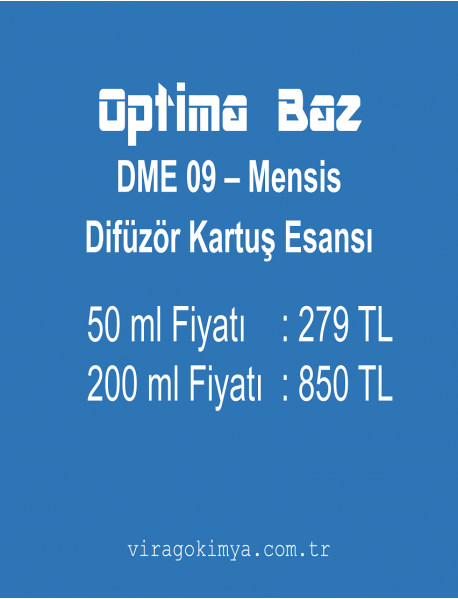 Optima Baz DME 09 - Mensis Difüzör Kartuş Esansı