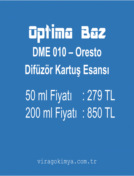 Optima Baz DME 010 - Oresto Difüzör Kartuş Esansı