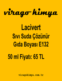 50 ml Lacivert Sıvı Suda Çözünür Gıda Boyası (E132)