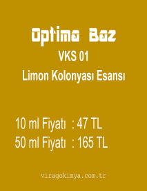 Optima Baz VKS - 01 Limon Kolonyası Esansı 